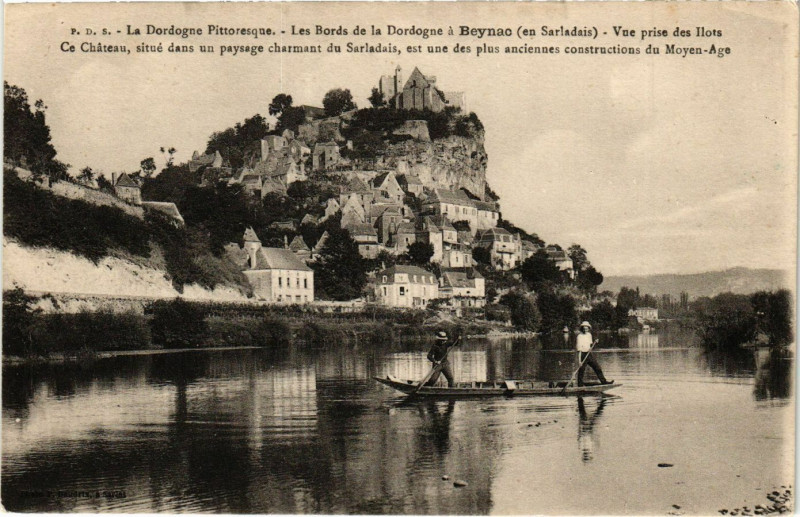 Carte postale ancienne La Dordogne Pitt.-Les Bords de la Doedogne a Beynac (en Sarladsis