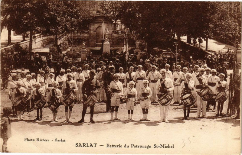 Carte postale ancienne Sarlat - Batterie du Patronage Saint-Michel