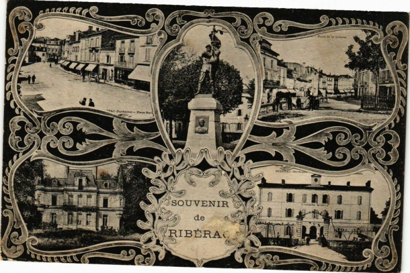 Carte postale ancienne Souvenir de Riberac à Ribérac