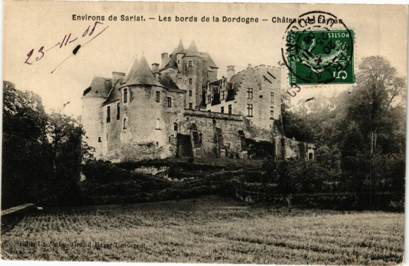 Carte postale ancienne Sarlat-Les bords de la Dordogne - Chateau de Fayrac