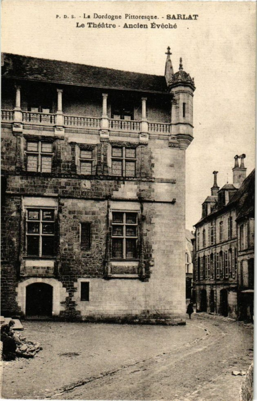 Carte postale ancienne Sarlat-Le Théatre-Ancien Evéché
