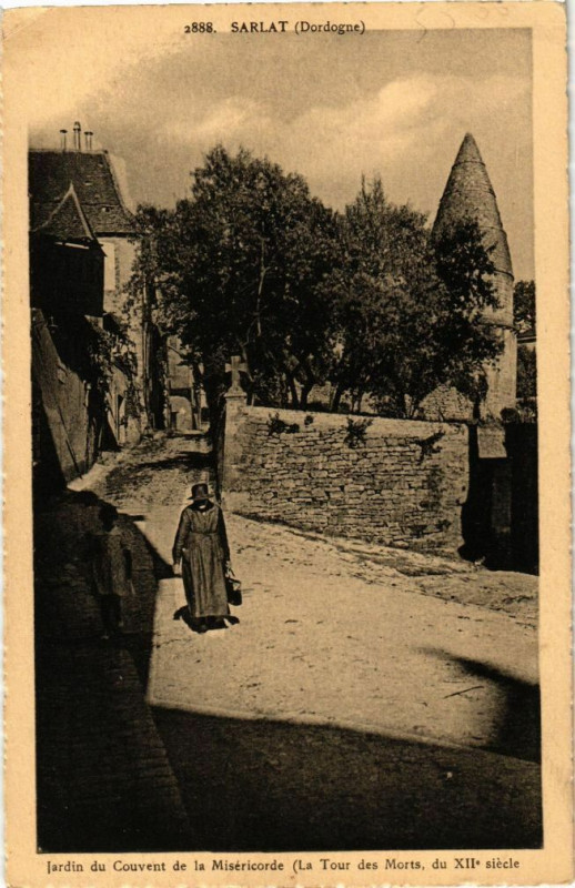Carte postale ancienne Sarlat-Jardin du Couvent de la Miséricorde