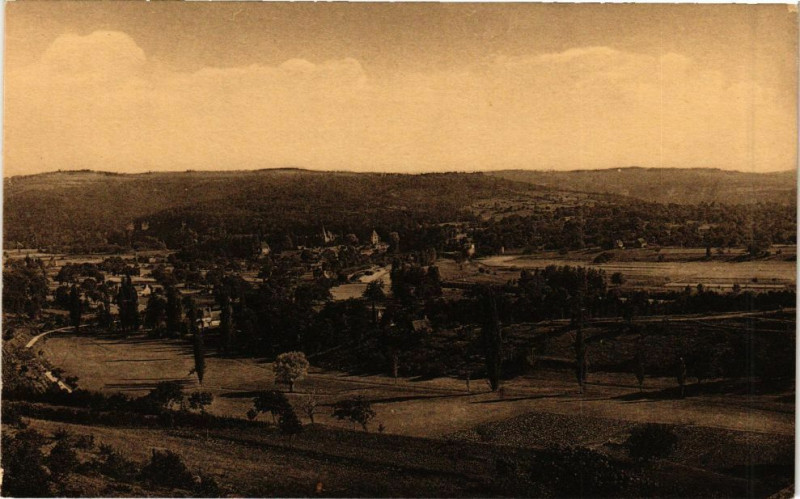 Carte postale ancienne Saint-Leon-sur-Vezere-Vue des hauters dominant la Vallée