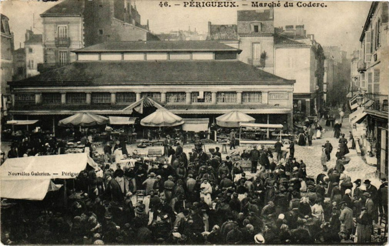 Carte postale ancienne Perigueux-Marché du Coderc à Périgueux