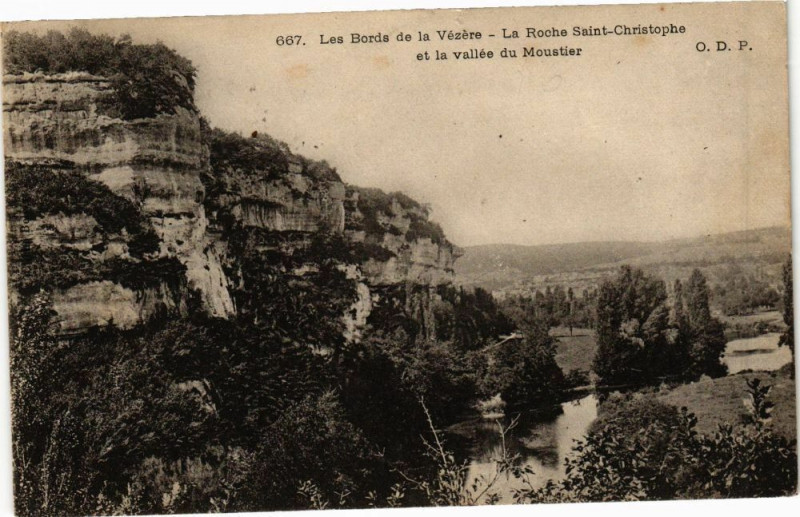 Carte postale ancienne Les Bords de la Vezere-La Roche Saint-Christophe