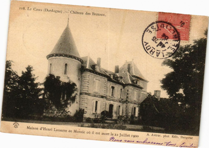 Carte postale ancienne Le Coux-Chateau des Bretoux