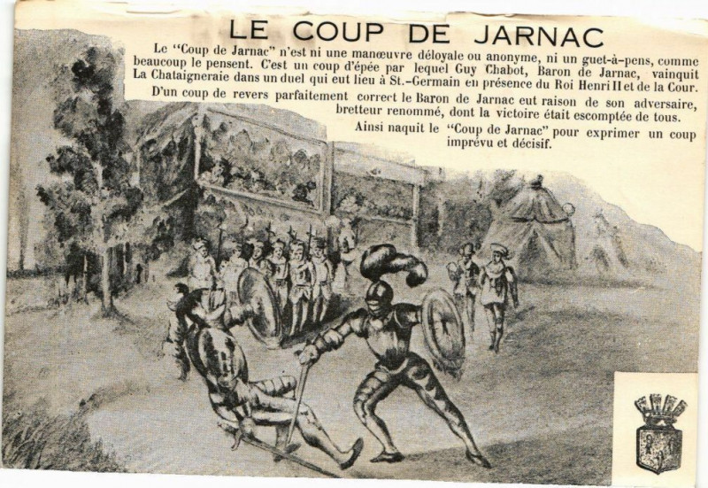 Carte postale ancienne Le Coup de Jarnac