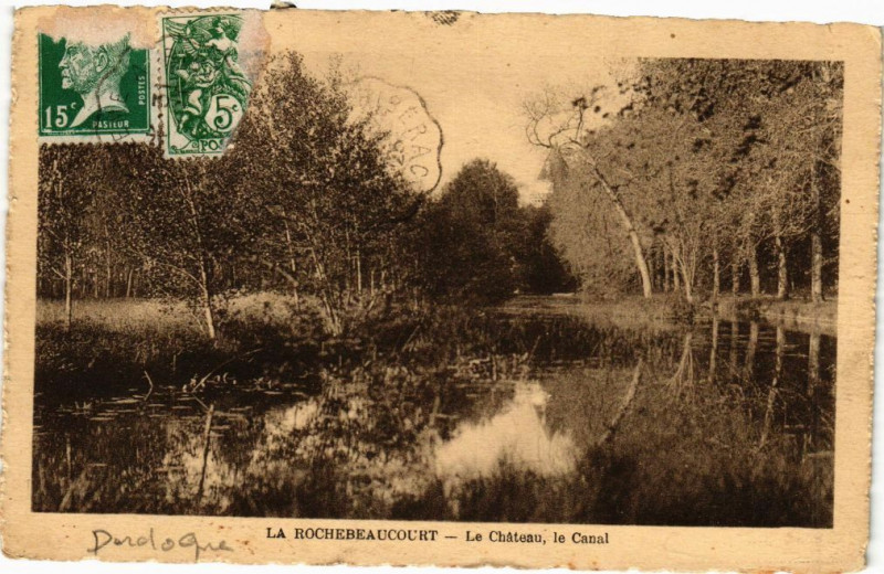 Carte postale ancienne Larochebeaucourt-Le Chateau le Canal