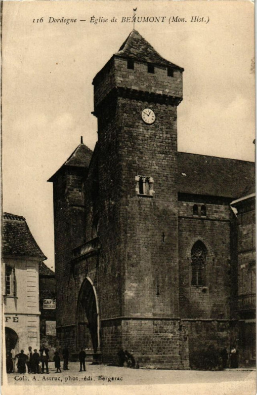 Carte postale ancienne Dordogne - Eglise de Beaumont