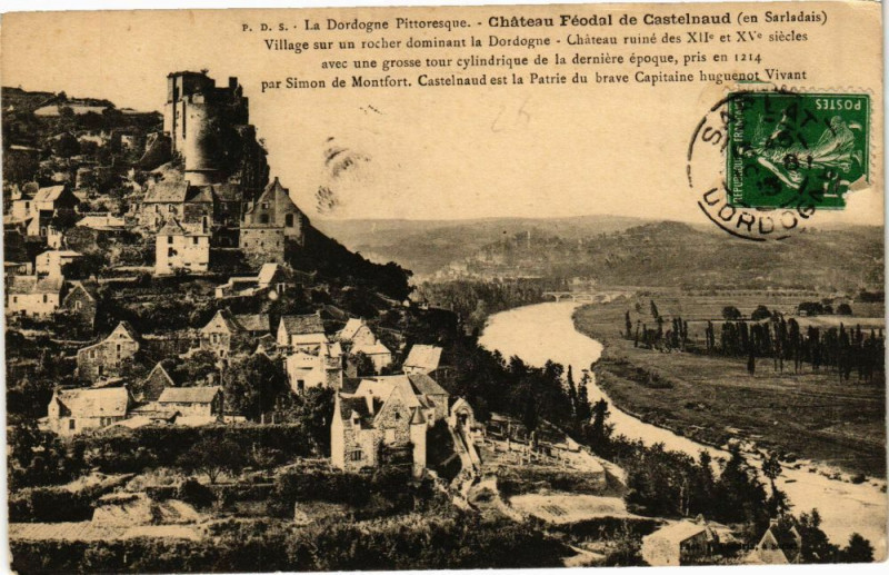 Carte postale ancienne Dordogne - Chateau féodal de Castelnaud