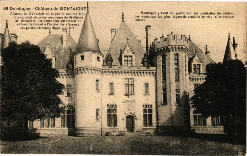 Carte postale ancienne Dordogne - Chateau de Montaigne