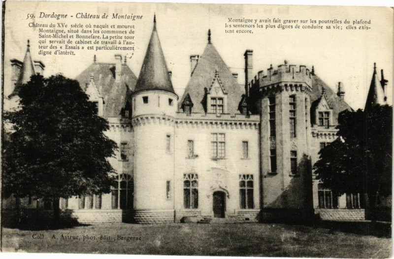Carte postale ancienne Dordogne - Chateau de Montaigne