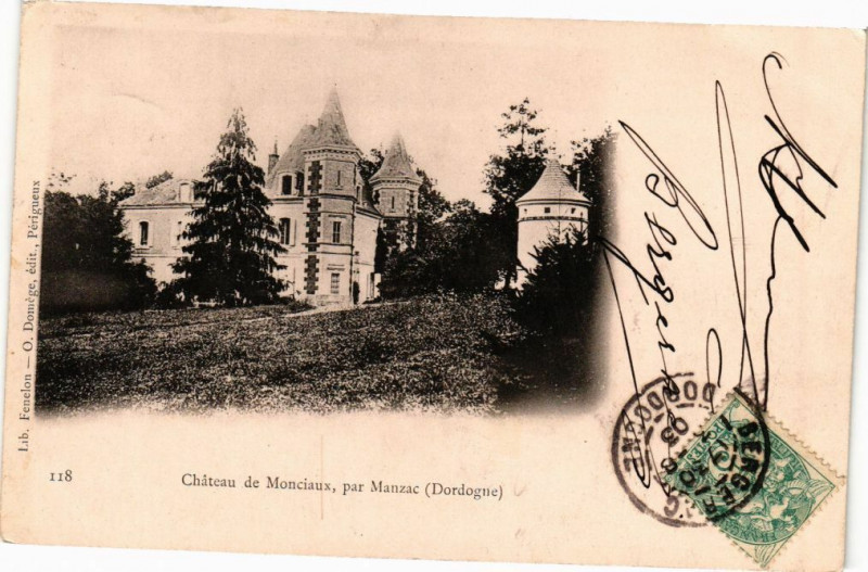 Carte postale ancienne Dordogne - Chateau de Monciaux
