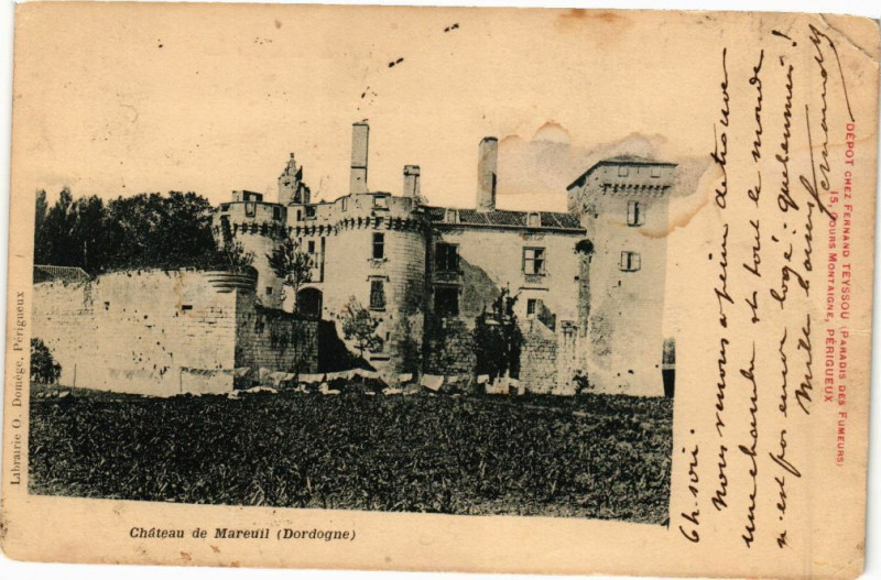 Carte postale ancienne Dordogne - Chateau de Mareuil