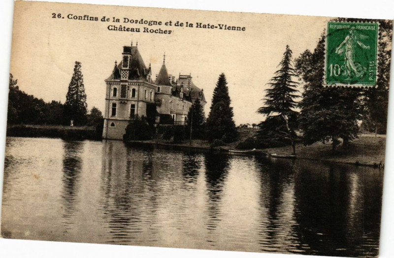 Carte postale ancienne Confins de la dordogne et de la Hate Vienne-Chateau Rocher