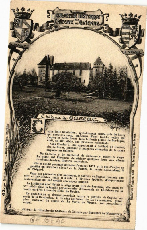 Carte postale ancienne Chateau de Gageac