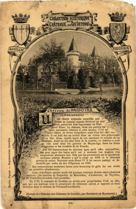 Carte postale ancienne Chateau de Bridoire