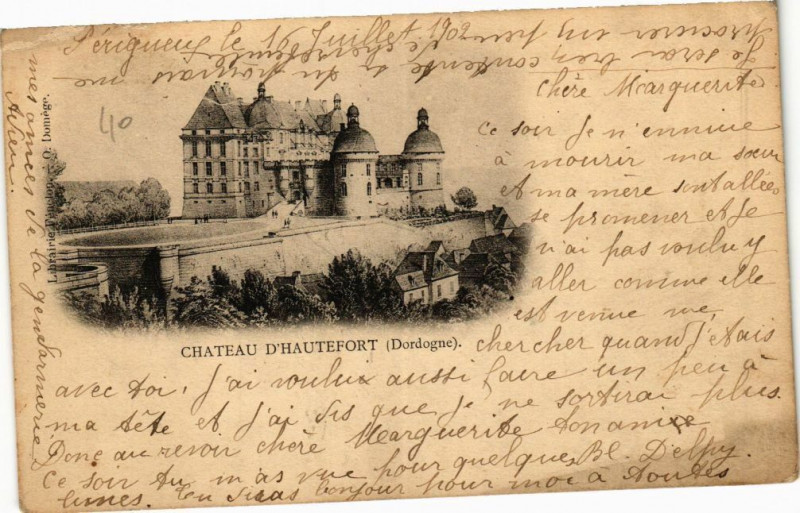 Carte postale ancienne Chateau d'Hautefort à Hautefort