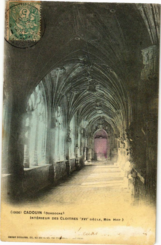 Carte postale ancienne Cadouin-Intérieur des Cloitres