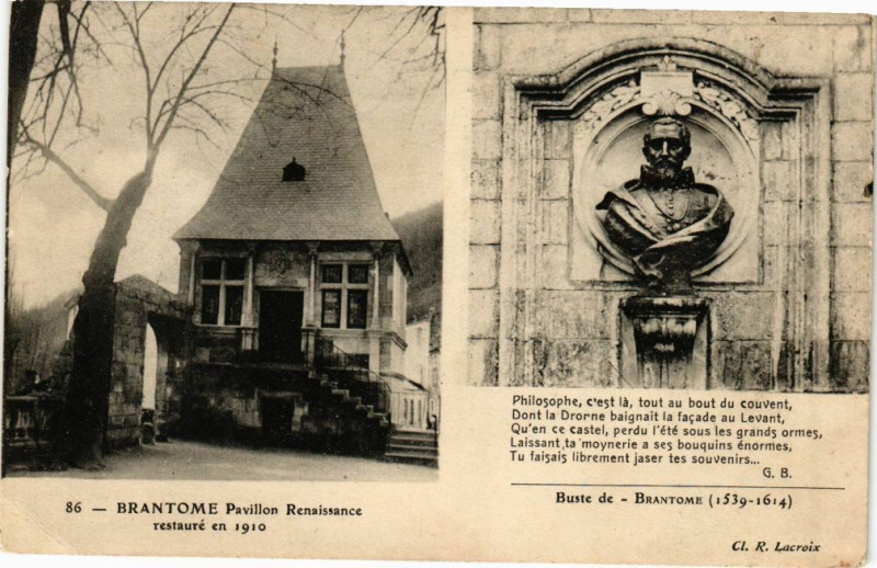 Carte postale ancienne Brantome-Pavillon Renaissance