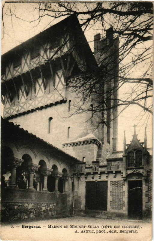 Carte postale ancienne Bergerac-Maison de Mounet Sully à Bergerac