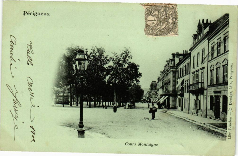 Carte postale ancienne Perigueux-Cours Montaigne à Périgueux