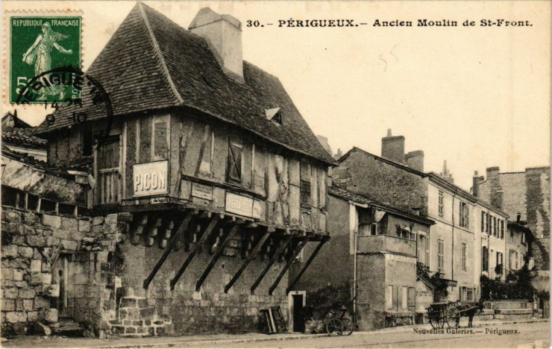 Carte postale ancienne Perigueux-Ancien Moulin de Saint-Front à Périgueux