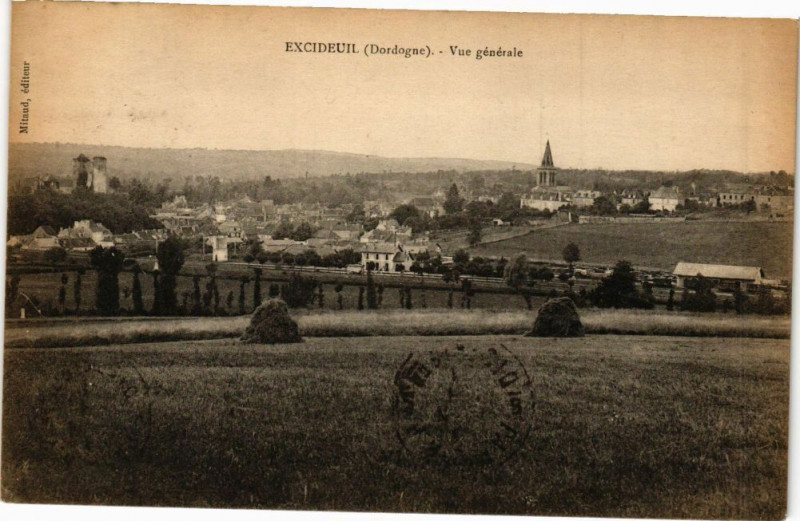 Carte postale ancienne Excideuil-Vue générale à Excideuil