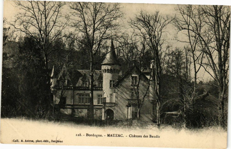 Carte postale ancienne Dordogne - Mauzac-Chateau des Baudis