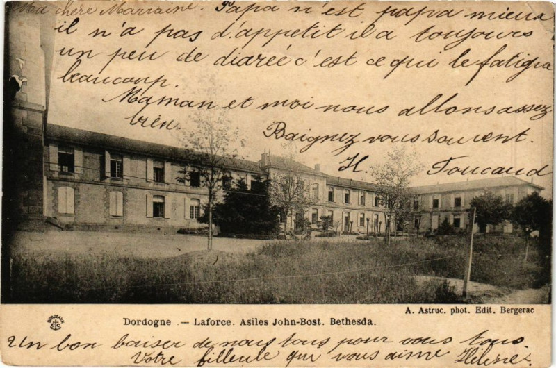 Carte postale ancienne Dordogne - Laforce-Asiles John Bost-Bethesda