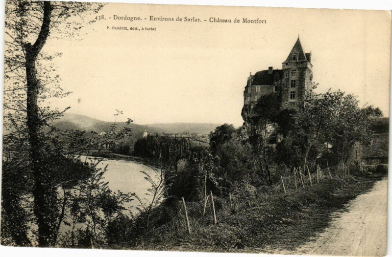 Carte postale ancienne Dordogne - Chateau de Montfort