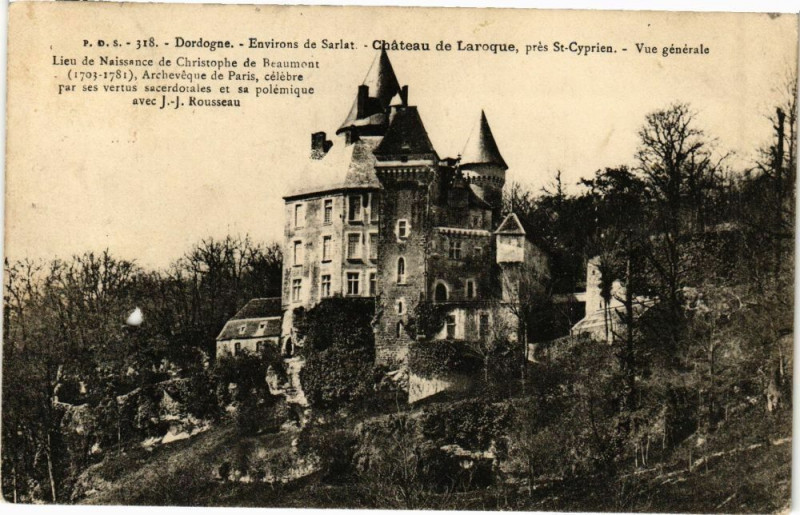 Carte postale ancienne Dordogne - Chateau de Laroque-Vue générale