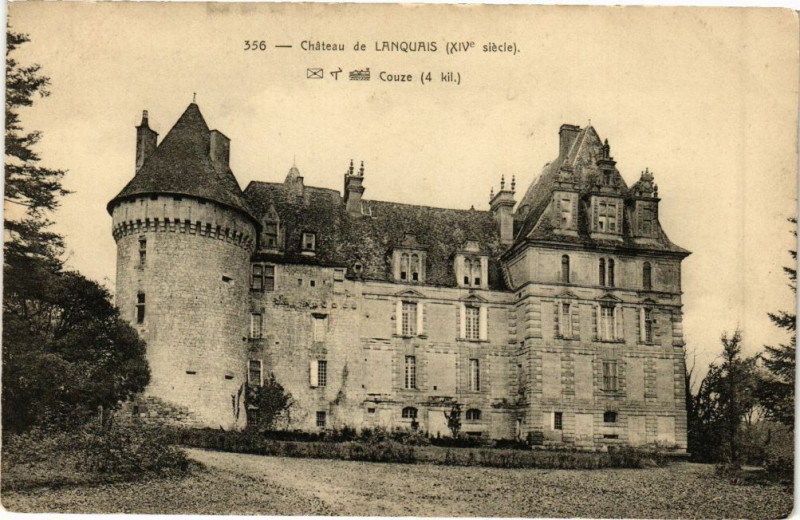 Carte postale ancienne Chateau de Lanquais à Lanquais