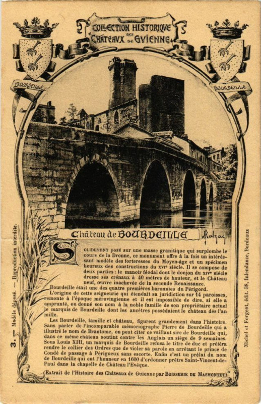 Carte postale ancienne Chateau de Bourdeille