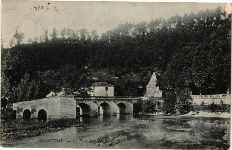 Carte postale ancienne Brantome-Le Pont Tournant