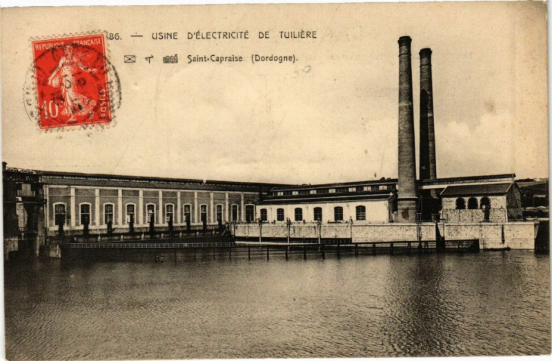 Carte postale ancienne Usine d'Electricité de Tuiliere-St Capraise