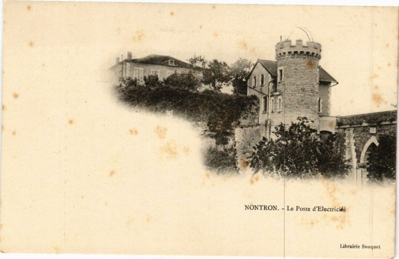 Carte postale ancienne Nontron-Le Poste d'Electricité à Nontron