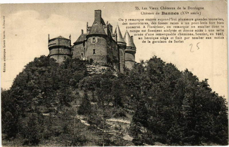 Carte postale ancienne Les Vieux Chateaux de la Dordogne - Chateau de Bannes