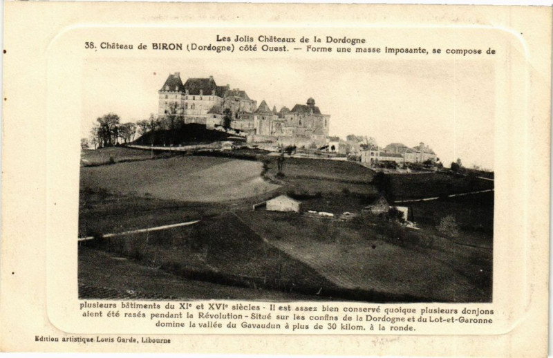 Carte postale ancienne Les Jolis Chateaux de la Dordogne - Chateau de Biron à Biron