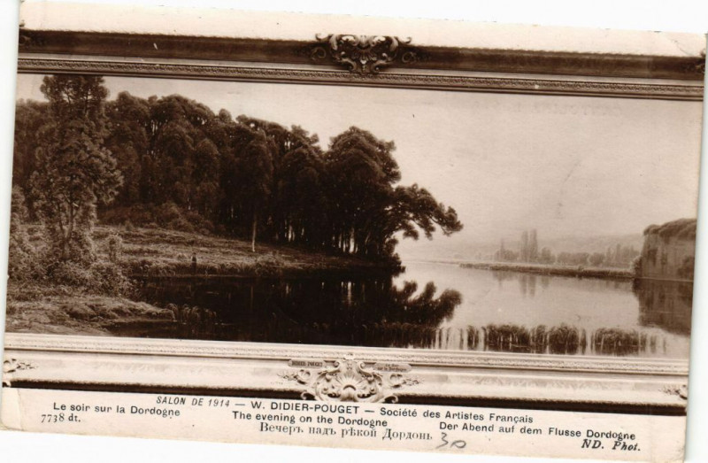 Carte postale ancienne Le soir sur la Dordogne