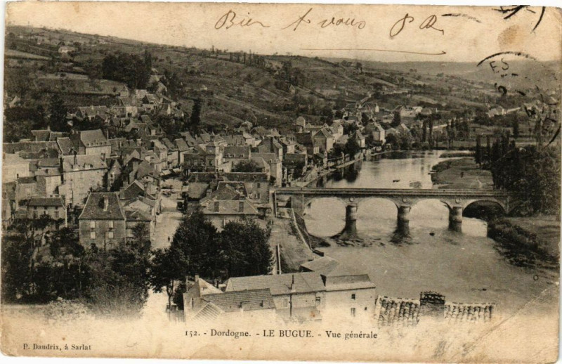 Carte postale ancienne Dordogne - Le Bugue-Vue générale au Bugue