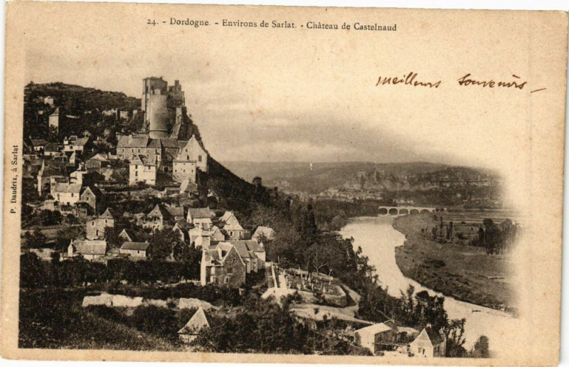 Carte postale ancienne Dordogne - Environs de Sarlat-Chateau de Castelnaud