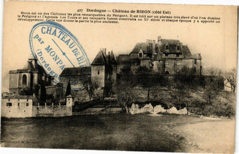 Carte postale ancienne Dordogne - Chateau de Biron à Biron