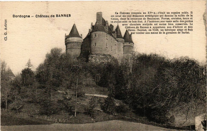 Carte postale ancienne Dordogne - Chateau de Bannes