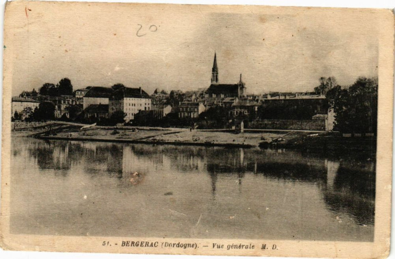 Carte postale ancienne Bergerac-Vue générale à Bergerac