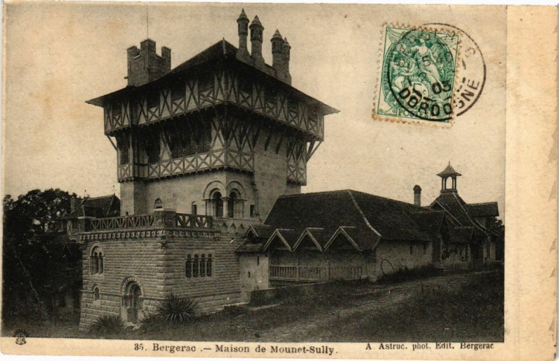 Carte postale ancienne Bergerac-Maison de Mounet Sully à Bergerac