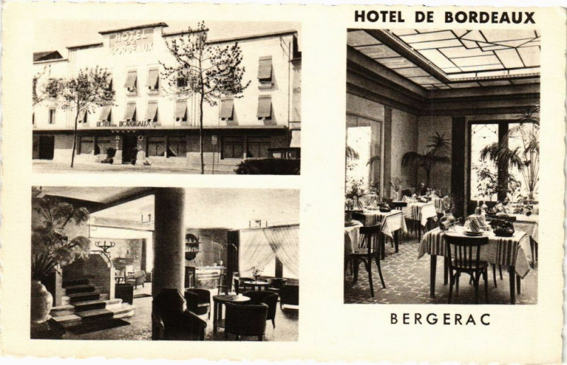Carte postale ancienne Bergerac-Hotel de Bordeaux à Bergerac