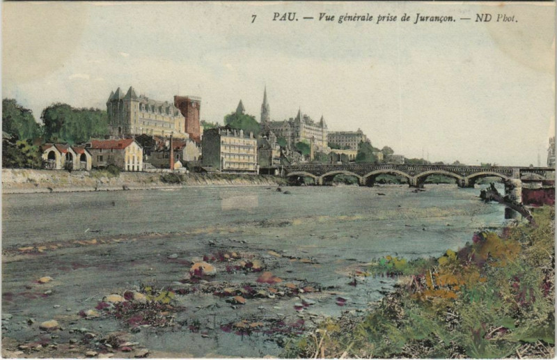 Carte postale ancienne Pau Vue générale prise de Jurancon à Pau