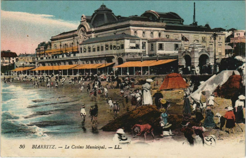 Carte postale ancienne Biarritz - Le Casino Municipal à Biarritz