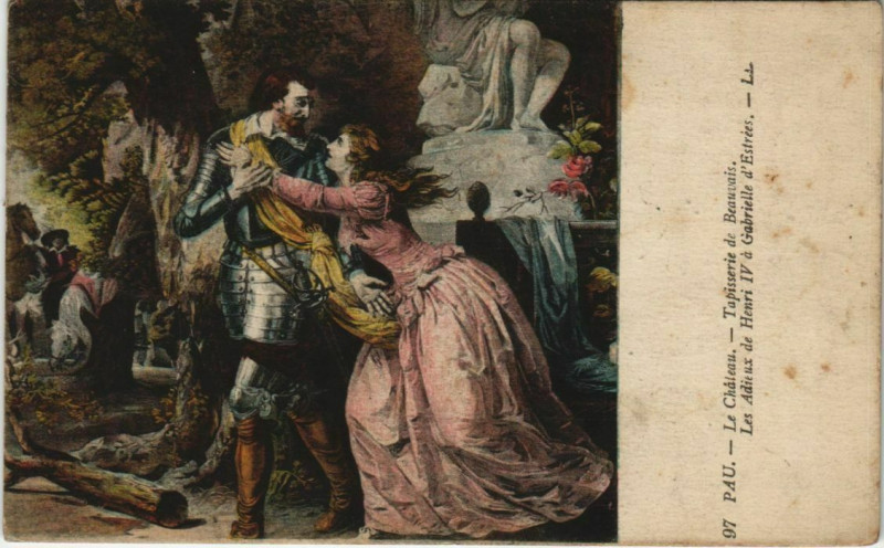 Carte postale ancienne Pau - Le Chateau Topisserie de Beauvais à Pau
